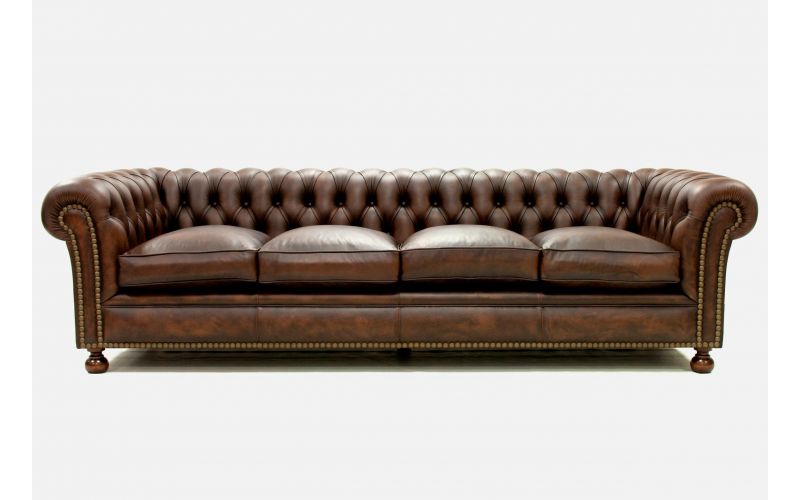 Sofá Piel Natural con Tachas Chester Bicolor Modelo KENSINGTON