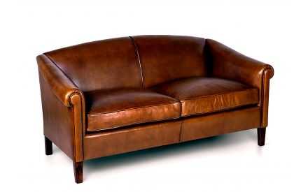 SOFA CUERO NATURAL CLASICO MODELO CASTILLO