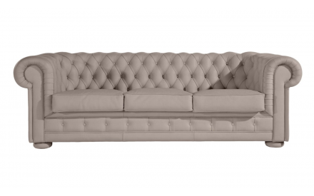 Sofá Piel Natural Chesterfield Colores Lisos Modelo GRAN DUQUE