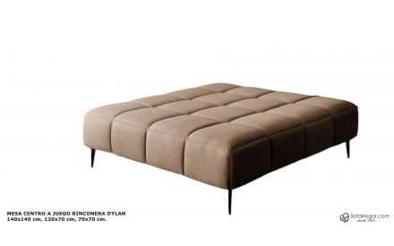 Mesa Puff Diseño en Piel Genuina Natural Modelo DYLAN