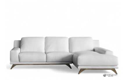 Chaise Longue Piel Natural Genuina Pata Alta Sueca Modelo JULIANA